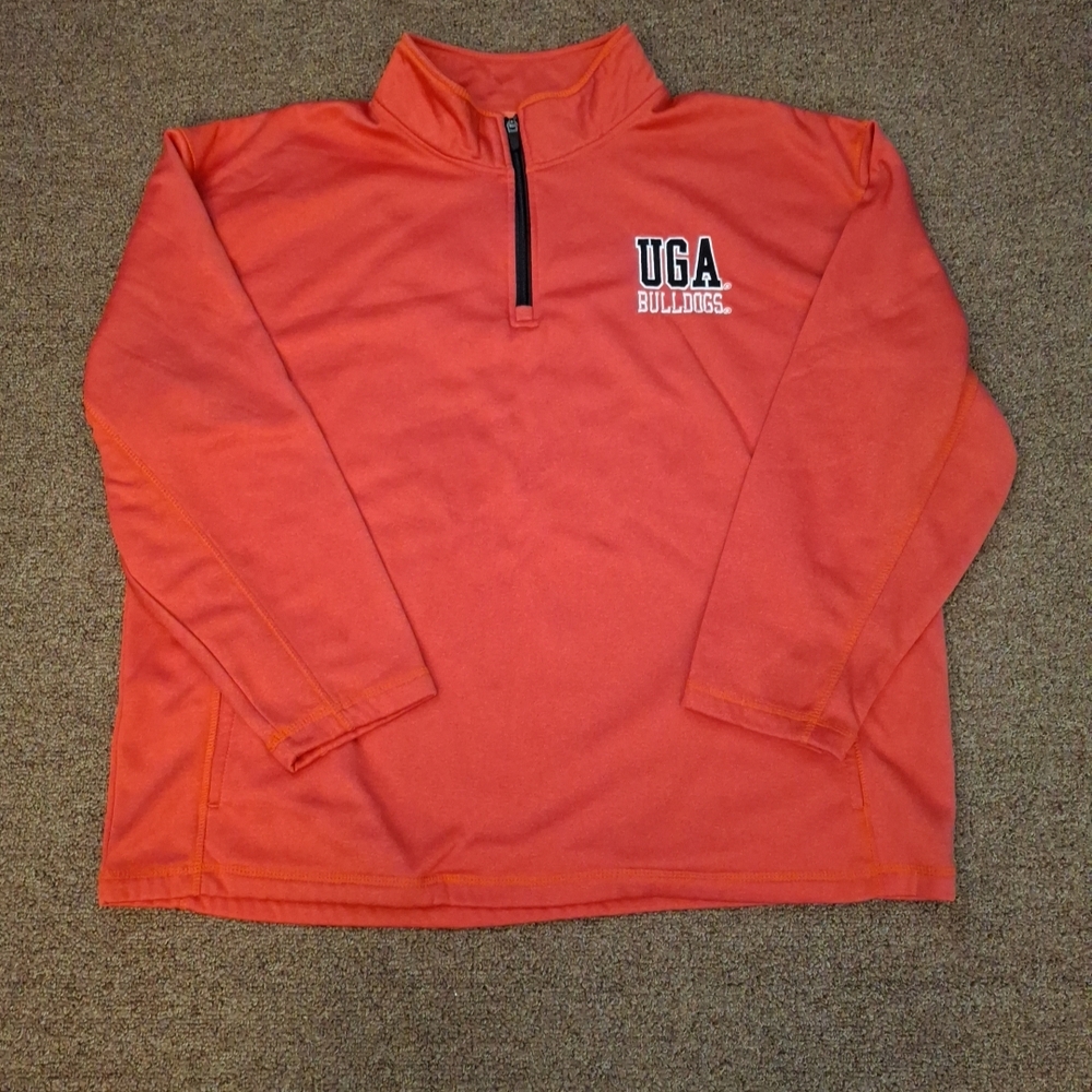 UGA Georgia Bulldogs Red Quarter-Zip Pullover Mens Top Sz XL